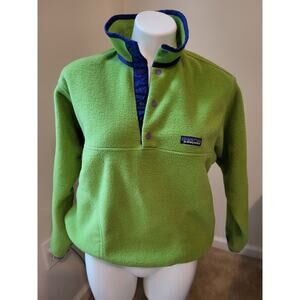 VINTAGE 90'S PATAGONIA GREEN & BLUE SNAP FLEECE PULLOVER JACKET